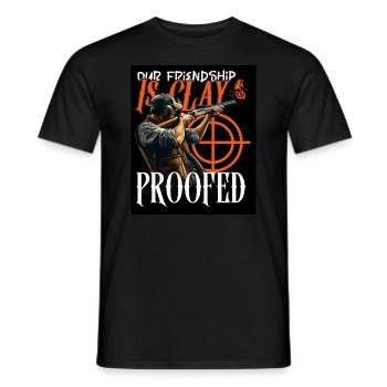 Clay Pigeon Shooting Clay Pigeon Shooting Shooting - Men's T-Shirt - black - Front - AI Model Male 178 light (178cm)