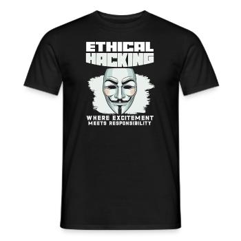 Ethical Hacking Analyst Ethical Cyber Security - Men's T-Shirt - black - Front - AI Model Male 178 light (178cm)
