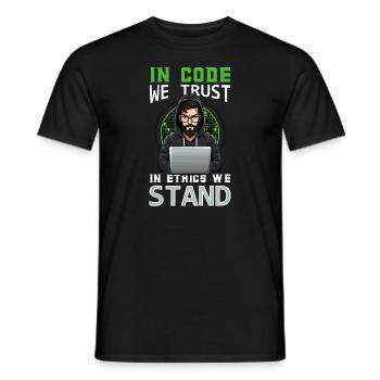 Ethical Hacking Analyst Ethical Cyber Security - Men's T-Shirt - black - Front - AI Model Male 178 light (178cm)