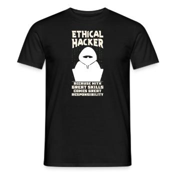 Ethical Hacking Analyst Ethical Cyber Security - Men's T-Shirt - black - Front - AI Model Male 178 light (178cm)