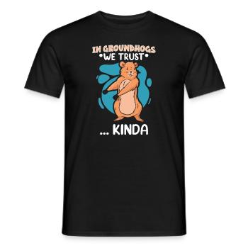 Groundhog Day Enthusiasts 2024, February 2 - Men's T-Shirt - black - Front - AI Model Male 178 light (178cm)