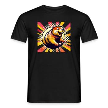 Groundhog Day Enthusiasts 2024, February 2 - Men's T-Shirt - black - Front - AI Model Male 178 light (178cm)