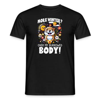 Groundhog Day Enthusiasts 2024, February 2 - Men's T-Shirt - black - Front - AI Model Male 178 light (178cm)