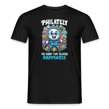 Philatélie Philatéliste philatéliste philatélique - T-shirt homme - noir - Devant - AI Model Male 178 light (178cm)