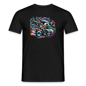 Tondeuse à gazon Tondeuse à gazon de course Tondeuse à gazon de course - T-shirt homme - noir - Devant - AI Model Male 178 light (178cm)