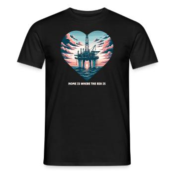 Épouse du champ pétrolifère Roughneck Équipe de forage pétrolier Frac - T-shirt homme - noir - Devant - AI Model Male 178 light (178cm)