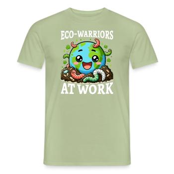 Lombriciculture Jardinage de vers de terre Vermiculture - T-shirt homme - vert sauge - Devant - AI Model Male 178 light (178cm)