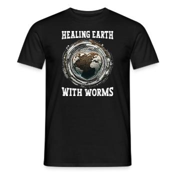 Lombriciculture Jardinage de vers de terre Vermiculture - T-shirt homme - noir - Devant - AI Model Male 178 light (178cm)