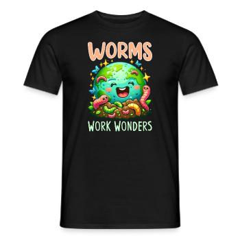 Lombriciculture Jardinage de vers de terre Vermiculture - T-shirt homme - noir - Devant - AI Model Male 178 light (178cm)