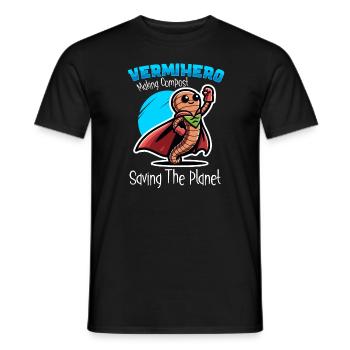 Lombriciculture Jardinage de vers de terre Vermiculture - T-shirt homme - noir - Devant - AI Model Male 178 light (178cm)