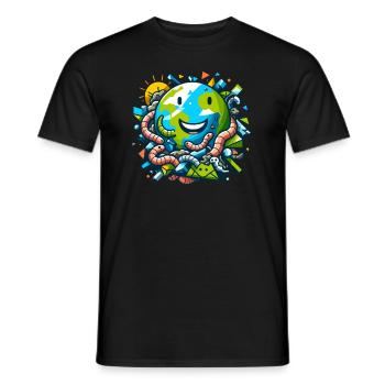 Lombriciculture Jardinage de vers de terre Vermiculture - T-shirt homme - noir - Devant - AI Model Male 178 light (178cm)