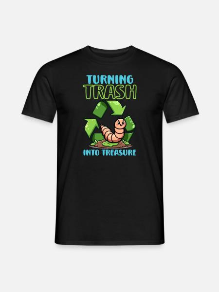 Wurmzucht Regenwurmgärtner Vermikultur - Männer T-Shirt - Schwarz