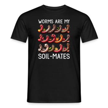 Élevage de vers, jardinier de vers de terre, lombriculture - T-shirt homme - noir - Devant - AI Model Male 178 light (178cm)
