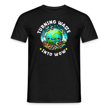 Élevage de vers, jardinier de vers de terre, lombriculture - T-shirt homme - noir - Devant - AI Model Male 178 light (178cm)