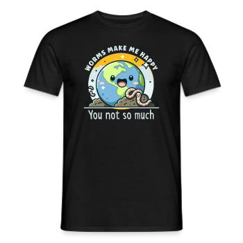 Lombriciculture Jardinage de vers de terre Vermiculture - T-shirt homme - noir - Devant - AI Model Male 178 light (178cm)