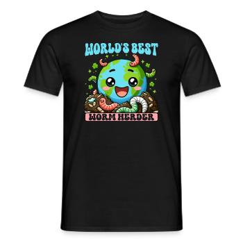 Lombriciculture Jardinage de vers de terre Vermiculture - T-shirt homme - noir - Devant - AI Model Male 178 light (178cm)