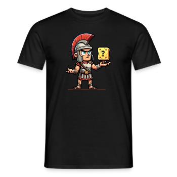 Funny Sponge, Roman History, Bathroom - Men's T-Shirt - black - Front - AI Model Male 178 light (178cm)