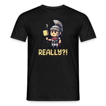 Funny Sponge, Roman History, Bathroom - Men's T-Shirt - black - Front - AI Model Male 178 light (178cm)