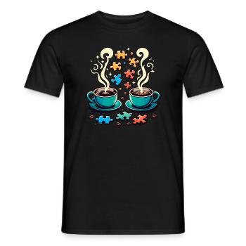 Puzzle Lover Jigzaw Puzzle Board Game Puzzler - Men's T-Shirt - black - Front - AI Model Male 178 light (178cm)