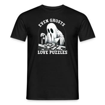 Puzzle Lover Jigzaw Puzzle Board Game Puzzler - Men's T-Shirt - black - Front - AI Model Male 178 light (178cm)
