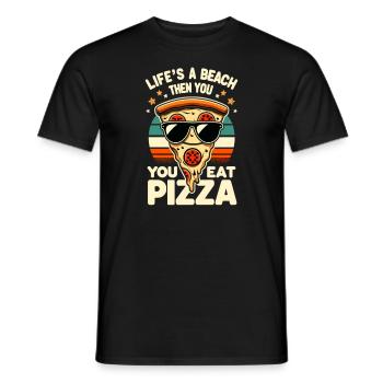 Drôle d’amateur de pizza, amateur de pizza - T-shirt homme - noir - Devant - AI Model Male 178 light (178cm)