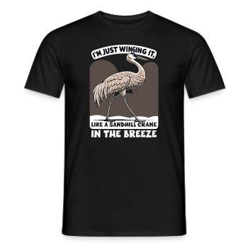 Sandhill Crane Lovers Bird Watching - Men's T-Shirt - black - Front - AI Model Male 178 light (178cm)