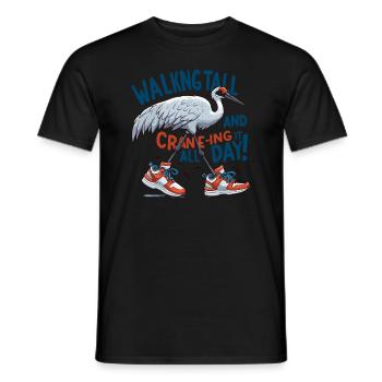 Sandhill Crane Lovers Bird Watching - Men's T-Shirt - black - Front - AI Model Male 178 light (178cm)