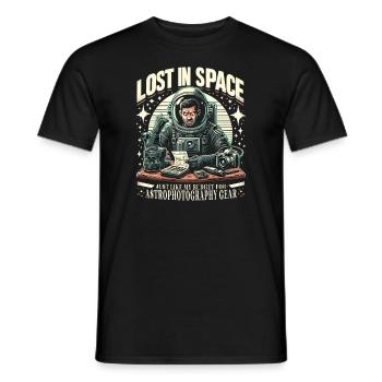 Astrophotography Astronomy Space Camera - Men's T-Shirt - black - Front - AI Model Male 178 light (178cm)