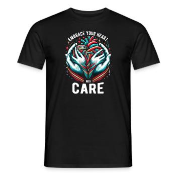 Gesunder Herzschlag Februar-herzbewusstsein - Männer T-Shirt - Schwarz - Vorne - AI Model Male 178 light (178cm)