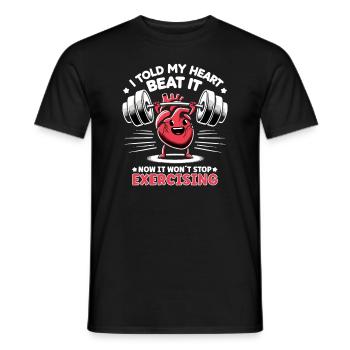 Healthy Heartbeat February Heart Awareness - Men's T-Shirt - black - Front - AI Model Male 178 light (178cm)