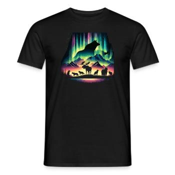 Aurora Aurora Tracker Alaska Wilderness - T-shirt homme - noir - Devant - AI Model Male 178 light (178cm)