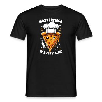 Drôle d’amateur de pizza, amateur de pizza - T-shirt homme - noir - Devant - AI Model Male 178 light (178cm)