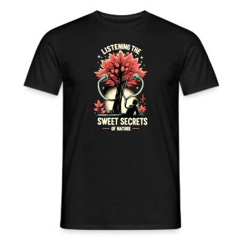 Maple Syrup Canada Tradition and Cones - Men's T-Shirt - black - Front - AI Model Male 178 light (178cm)