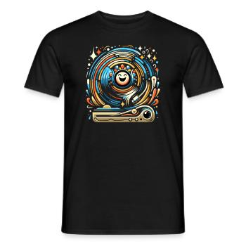 Disques vinyles Lp Collectionneurs Amateurs de disques - T-shirt homme - noir - Devant - AI Model Male 178 light (178cm)