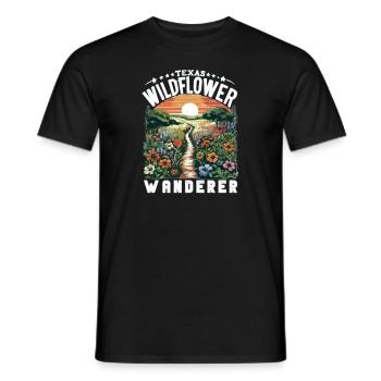 Texas Wildflowers Season Fields Flowers Texas - Men's T-Shirt - black - Front - AI Model Male 178 light (178cm)