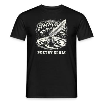 Poetry Slam Writer Poet Literature Slam Poetry Day - Men's T-Shirt - black - Front - AI Model Male 178 light (178cm)