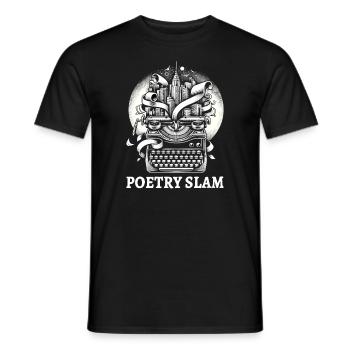Poetry Slam Writer Poet Literature Slam Poetry Day - Men's T-Shirt - black - Front - AI Model Male 178 light (178cm)