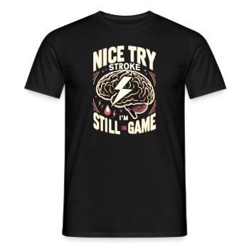 Schlaganfall-überlebende Schlaganfall-bewusstsein - Männer T-Shirt - Schwarz - Vorne - AI Model Male 178 light (178cm)