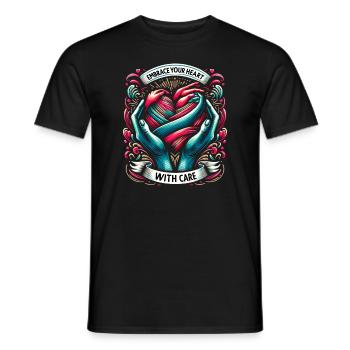 Gesunder Herzschlag Februar-herzbewusstsein - Männer T-Shirt - Schwarz - Vorne - AI Model Male 178 light (178cm)