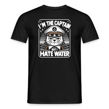 Canotage Papa Capitaine de bateau Ponton Marin Croisière - T-shirt homme - noir - Devant - AI Model Male 178 light (178cm)