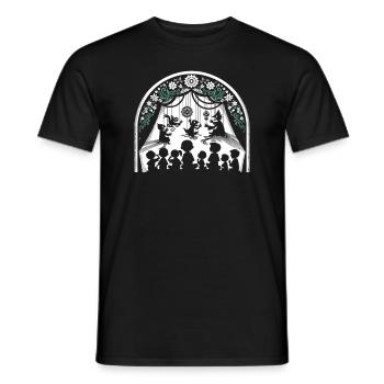 Puppet Mastery Shadow Play Ventriloquist Gift - Men's T-Shirt - black - Front - AI Model Male 178 light (178cm)