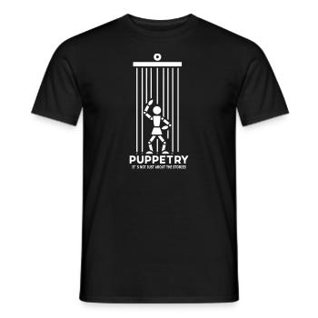 Puppet Mastery Shadow Play ventriloquist gift - Men's T-Shirt - black - Front - AI Model Male 178 light (178cm)
