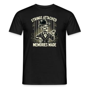Puppet Mastery Shadow Play Ventriloquist Gift - Men's T-Shirt - black - Front - AI Model Male 178 light (178cm)