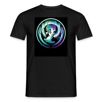 Aurora Aurora Tracker Alaska Wilderness - T-shirt homme - noir - Devant - AI Model Male 178 light (178cm)