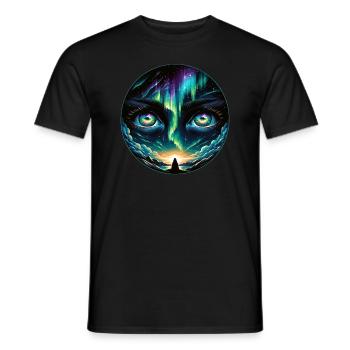 Aurora Aurora Tracker Alaska Wilderness - T-shirt homme - noir - Devant - AI Model Male 178 light (178cm)