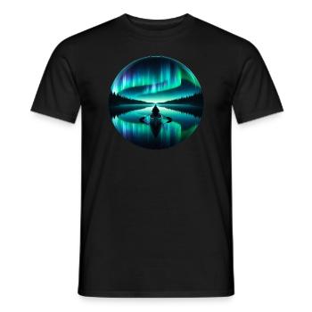 Aurora Aurora Tracker Alaska Wilderness - T-shirt homme - noir - Devant - AI Model Male 178 light (178cm)
