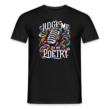 Poetry Slam Writer Poet Literature Slam Poetry Day - Men's T-Shirt - black - Front - AI Model Male 178 light (178cm)