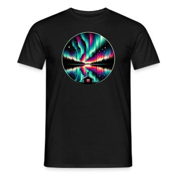 Aurora Aurora Tracker Alaska Wilderness - T-shirt homme - noir - Devant - AI Model Male 178 light (178cm)