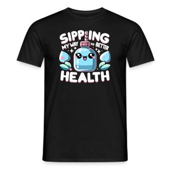 Hydration Drink Water Stay Hydrated Hydration - Men's T-Shirt - black - Front - AI Model Male 178 light (178cm)
