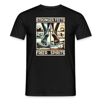 Barefood Lifestlye Ntural Foot Health Foot - Men's T-Shirt - black - Front - AI Model Male 178 light (178cm)